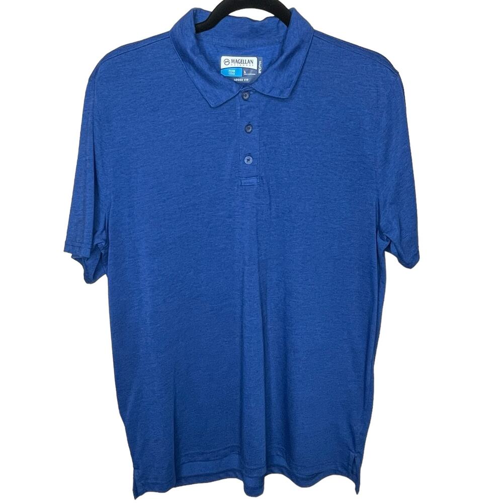 Magellan Men’s Size Large MegChill Fish Gear Polo Shirt Loose Fit Short Sleeve